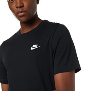 Men's Nike Sportswear Club T-Shirt, Nike Shirt for Men with Classic Fit, Black/White, L