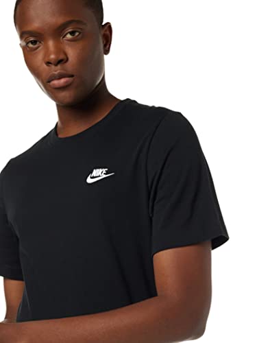 Men's Nike Sportswear Club T-Shirt, Nike Shirt for Men with Classic Fit, Black/White, L