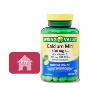 Spring Valley Calcium Plus Vitamin D3, 150 Mini Softgels + STS Fridge Magnet.