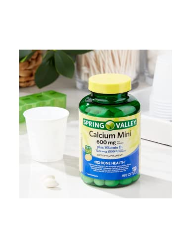 Spring Valley Calcium Plus Vitamin D3, 150 Mini Softgels + STS Fridge Magnet.