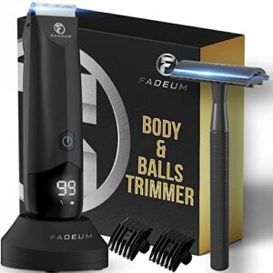 FADEUM® Ball Trimmer for Men - Body & Groin Hair, Waterproof Manscape Shaver for Balls & Pubic Hair Trimmer for Manscaping