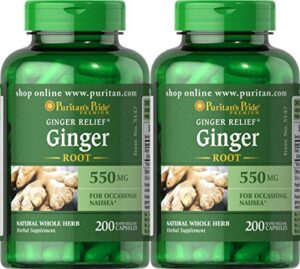 puritan’s pride ginger root 550 mg-200 capsules (2 pack)