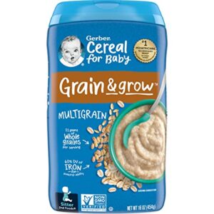 gerber baby cereal, 2nd foods, sitter, grain & grow, multigrain, 16 ounce