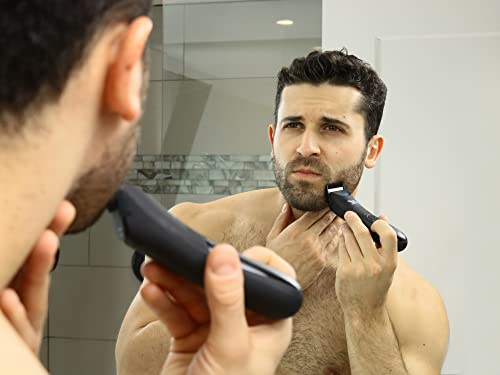 Fhuesion Electric Groin & Pubic Hair Trimmer for Men, Ball Shaver w/Light, Body Groomer Replaceable Ceramic Blade, Male Razor Waterproof Wet/Dry, USB Charging