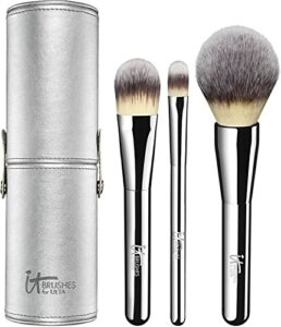 it cosmetics complexion perfection essentials 3 pc. deluxe brush set & case