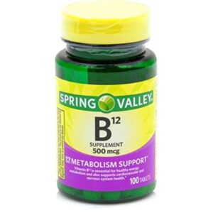 spring valley – vitamin b-12 500 mcg, 100 tablets