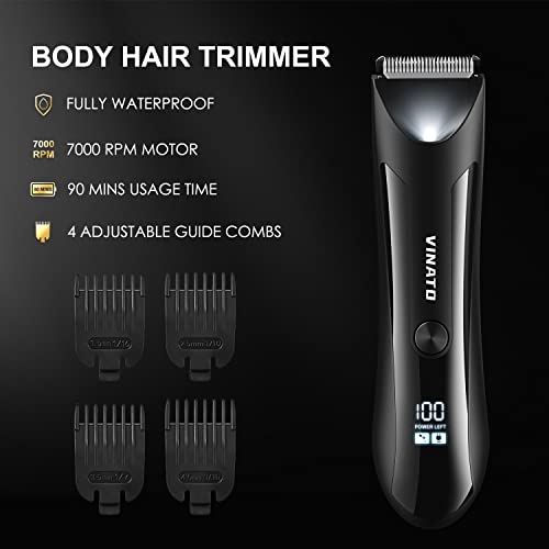 VINATO Electric Trimmer Tool Set - Body Hair Trimmer, Nose & Ear & Eyebrow Hair Trimmer, 5 Blades Double-Edged Safety Razor, Grooming Kit for Men, USB Recharge Dock, Fully Waterproof, Mens Gifts