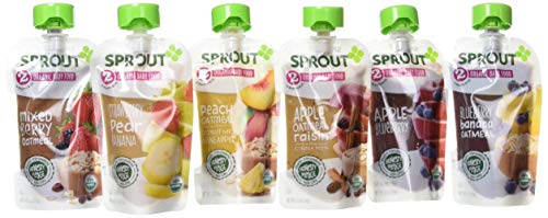 Sprout Organics, 6+ Months Variety Pack with Fruit, Veggie & Grain Pouches, 3.5 oz (12-count)