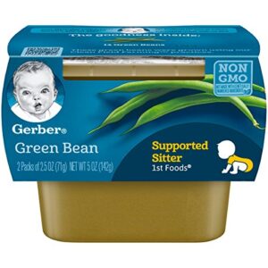 gerber 1st foods green beans, 2.5 ounce tubs, 2 count (pack of 8)
