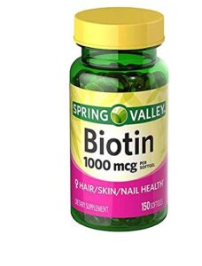 new spring valley biotin 1000mcg 150 softgels skin hair nail health supplement