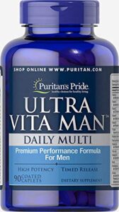 puritan’s pride high potency ultra vita man time release, 90 coated caplets