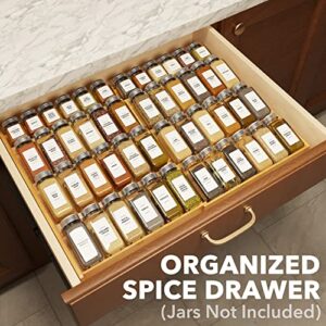 SpaceAid Bamboo Spice Drawer Organizer, Expandable 4 Tier Spices Rack for Cabinet Drawer, Kitchen Seasoning Storage Drawer Insert Organization (Jars Not Included, From 12" to 23" Wide)