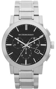 burberry women’s bu9351 large check stainless steel bracelet watch