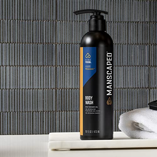 MANSCAPED® Buff Bundle Full-Body Shower Kit Including The Body Buffer Silicone Scrubber & Two 16oz Bottles of UltraPremium Persevere™ Body Wash, Luxurious Clean Formula Infused with Aloe Vera