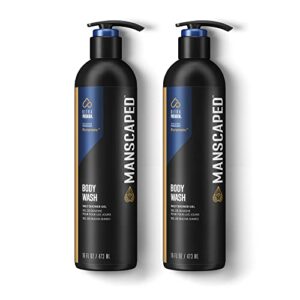 MANSCAPED® Buff Bundle Full-Body Shower Kit Including The Body Buffer Silicone Scrubber & Two 16oz Bottles of UltraPremium Persevere™ Body Wash, Luxurious Clean Formula Infused with Aloe Vera