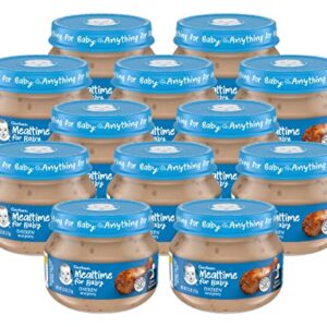 Gerber Mealtime for Baby 2nd Foods Baby Food Jar, Chicken & Gravy, Non-GMO Pureed Baby Food with Essential Nutrients, 2.5-Ounce Glass Jar (Pack of 12 Jars)