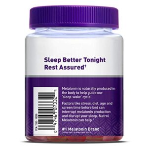 Natrol Melatonin Sleep Aid Gummy, Fall Asleep Faster, Stay Asleep Longer, 100% Drug and Gelatin Free, Non-GMO, 5mg, 90 Strawberry Flavored Gummies