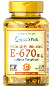 puritan’s pride vitamin e-670 mg 100% natural-100 softgels(package may vary)
