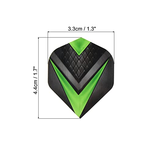 PATIKIL Dart Flights, 9 Pack PET Standard Darts Accessories Replacement Parts for Soft Tip Steel Tip, V Style, Black, Green