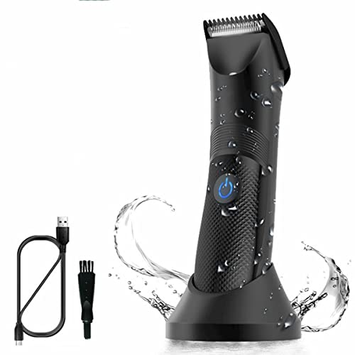 FENGCHUNS Body Hair Trimmer,Electric Groin Trimmer for Men,Ball Shaver Trimmer with LED Indicator,Male Pubic Hair Trimmer, Waterproof Wet/Dry Trimmer Women Hair Clipper Safety Body Grooming