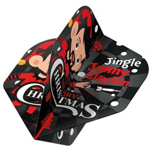 RED DRAGON Limited Edition Jonny Clayton 'Jingle Jonny' Christmas Dart Flights - 3 Sets per Pack (9 Flights in Total)