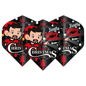 RED DRAGON Limited Edition Jonny Clayton 'Jingle Jonny' Christmas Dart Flights - 3 Sets per Pack (9 Flights in Total)