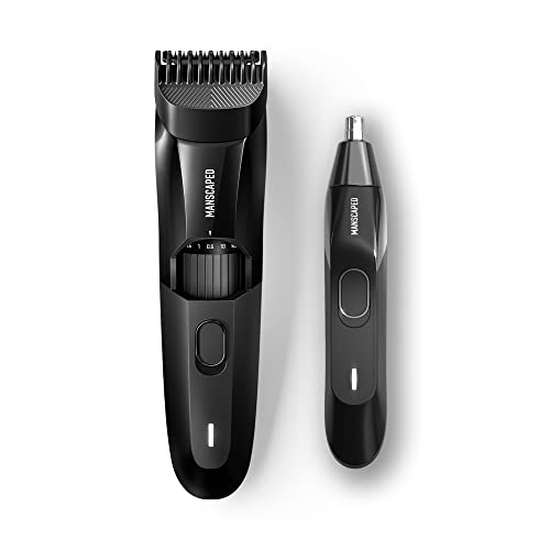 MANSCAPED® The Face Grooming Duo Contains: The Beard Hedger™ Premium Precision Beard Trimmer and The Weed Whacker® 2.0 Nose and Ear Hair Trimmer