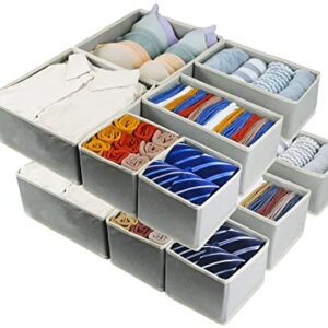 12 Pack Drawer Organizer, Foldable Drawer Organizers for Clothing, Cloth Drawer Dividers Storage Bins, Clothes Drawer Organizer for Underwear,Folded Clothes,Baby Clothing,Socks,Bra,Towels,Ties