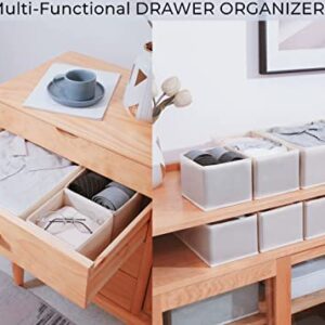 12 Pack Drawer Organizer, Foldable Drawer Organizers for Clothing, Cloth Drawer Dividers Storage Bins, Clothes Drawer Organizer for Underwear,Folded Clothes,Baby Clothing,Socks,Bra,Towels,Ties