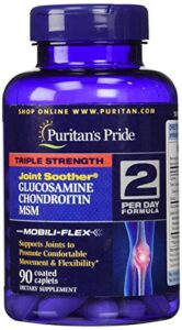 puritan’s pride 2 pack of triple strength glucosamine, chondroitin & msm joint soother puritan’s pride triple strength glucosamine, chondroitin & msm joint soother-90 caplets