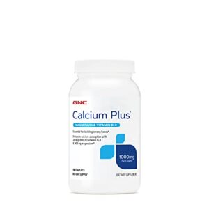 gnc calcium plus magnesium & vitamin d-3 1000 mg – 180 caplets