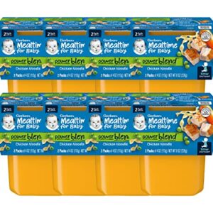 Gerber Mealtime for Baby 2nd Foods PowerBlend Baby Food Tubs, Chicken Noodle, Unsweetened with No Added Colors or Flavors, 2 - 4 oz Tubs/Pack (Pack of 8)