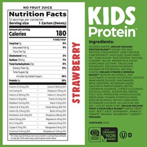 Orgain Organic Kids Protein Nutritional Shake, Strawberry - 8g of Protein, 22 Vitamins & Minerals, Fruits & Vegetables, Gluten Free, Soy Free, Kosher, Non-GMO, 8.25 Fl Oz (Pack of 12)