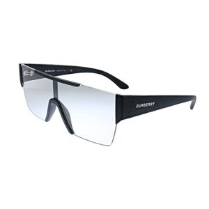 burberry be 4291 34641w matte black plastic rectangle sunglasses clear lens