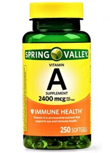 spring valley – vitamin a supplement 2400mcg 250 softgels