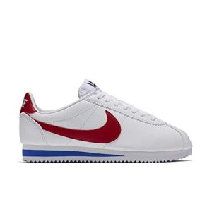 Nike Women's Classic Cortez Leather,White/Varsity Red/Varsity Royal,6.5