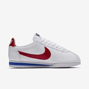 Nike Women's Classic Cortez Leather,White/Varsity Red/Varsity Royal,6.5