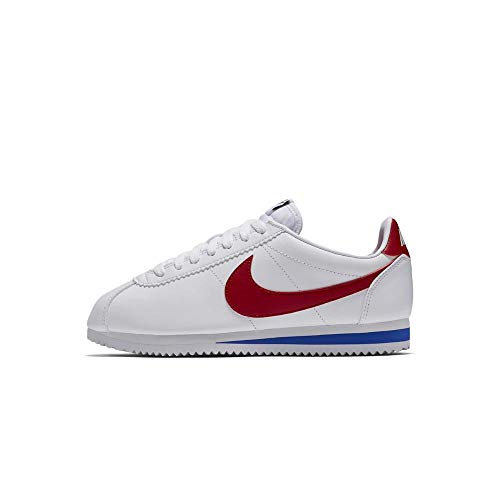 Nike Women's Classic Cortez Leather,White/Varsity Red/Varsity Royal,6.5