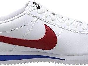 Nike Women's Classic Cortez Leather,White/Varsity Red/Varsity Royal,6.5