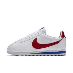 Nike Women's Classic Cortez Leather,White/Varsity Red/Varsity Royal,6.5