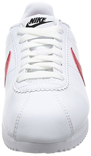 Nike Women's Classic Cortez Leather,White/Varsity Red/Varsity Royal,6.5