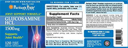 Puritans Pride Glucosamine 1500 mg-120 Caplets (11822)