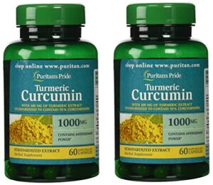 puritans pride 2 pack of turmeric curcumin 1000 mg puritans pride turmeric curcumin 1000 mg-60 capsules