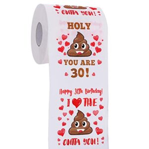 30th birthday gifts for men and women – happy prank toilet paper – 30th birthday decorations for him, her – party supplies favors ideas – funny gag gifts, novelty bday present for friends, family