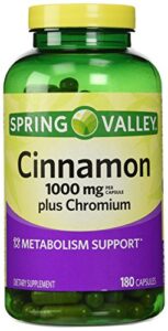 spring valley cinnamon 1000mg plus chromium, 180 capsules