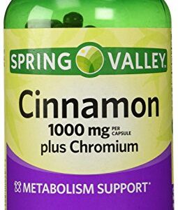 Spring Valley Cinnamon 1000mg Plus Chromium, 180 Capsules