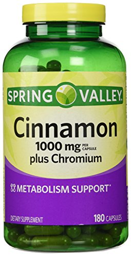 Spring Valley Cinnamon 1000mg Plus Chromium, 180 Capsules