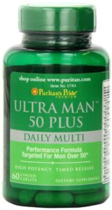 puritan’s pride high potency ultra man 50 plus coated caplets, 60 count