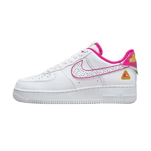 nike women’s air force 1 ’07 shoes, white/white-pink prime, 10
