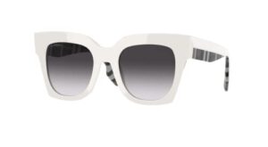 burberry kitty be4364 39958g 49mm white/grey gradient square sunglasses for women + bundle with designer iwear complimentary eyewear kit